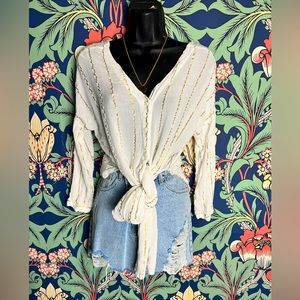 White and gold tunic dress